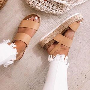 NEW tan platform sandals size 6.5